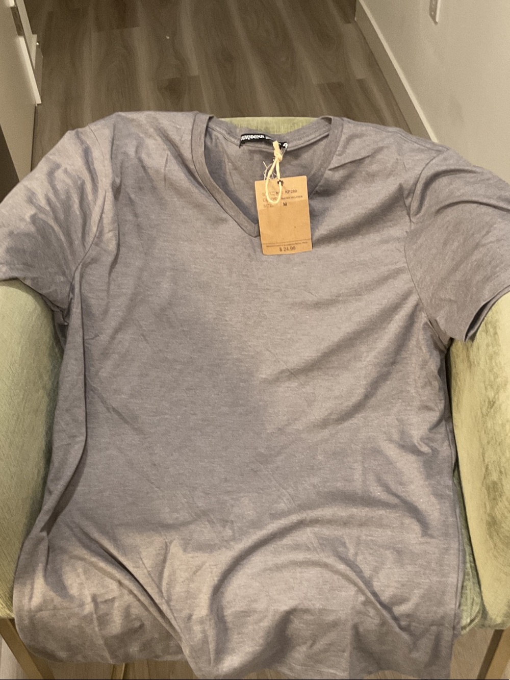 Woman’s V-Neck Short Sleeve Shirt - Gray
